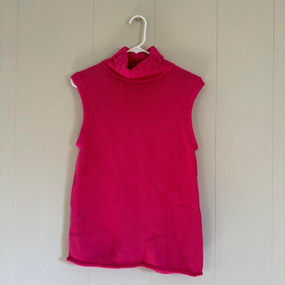 Bagatelle Vintage y2k hot pink turtleneck sweater vest! women's large